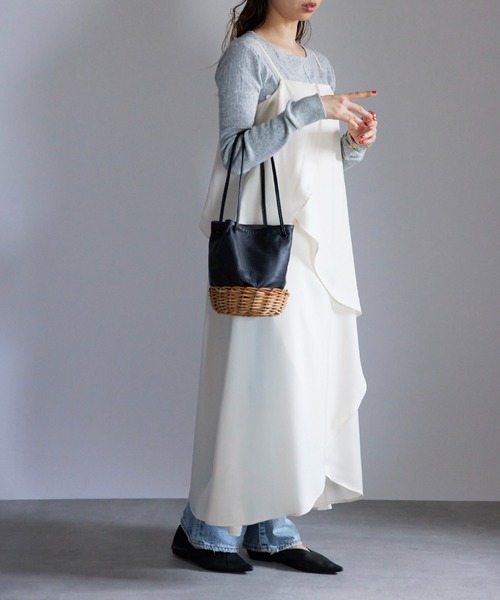 TIDEWAY（タイドウェイ）の「【TIDEWAY】ARUROG×LTR 2W SHOULDER かご×レザー バッグ M T2893（ショルダーバッグ・レディース・ブラック・FREE）」の12枚目の写真