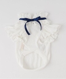 moncheri（モンシェリ）の「リボンスリーブフリルトップス【伸縮性あり・4サイズ展開】（ペットウェア）」