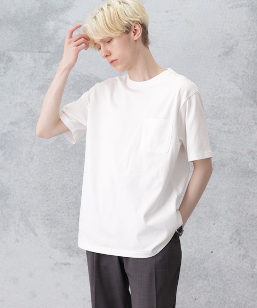 NANO universe(ナノユニバース)の「オーガニックコットンTシャツ 半袖(Tシャツ/カットソー・メンズ・ブラック/ライトベージュ/ホワイト/ブラウン・L/M/S/XL)」の2枚目の写真