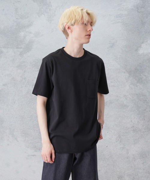 NANO universe(ナノユニバース)の「オーガニックコットンTシャツ 半袖(Tシャツ/カットソー・メンズ・ブラック/ライトベージュ/ホワイト/ブラウン・L/M/S/XL)」の6枚目の写真