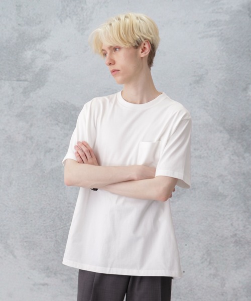 NANO universe(ナノユニバース)の「オーガニックコットンTシャツ 半袖(Tシャツ/カットソー・メンズ・ブラック/ライトベージュ/ホワイト/ブラウン・L/M/S/XL)」の11枚目の写真