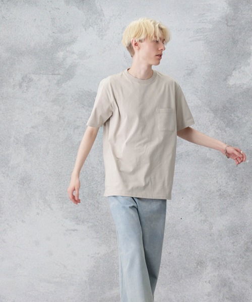 NANO universe(ナノユニバース)の「オーガニックコットンTシャツ 半袖(Tシャツ/カットソー・メンズ・ブラック/ライトベージュ/ホワイト/ブラウン・L/M/S/XL)」の22枚目の写真