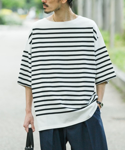 URBAN RESEARCH(アーバンリサーチ)の「USAコットンバスクTシャツ(Tシャツ/カットソー・メンズ・オフホワイト/ブラック系その他/チャコールグレー/カーキ/ホワイト系その他/ブルー系その他・SMALL/MEDIUM/LARGE)」の3枚目の写真