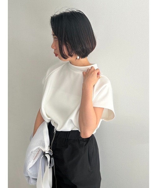 emmi(エミ)の「eco ダンボールニットコクーンプルオーバー(Tシャツ/カットソー・レディース・ネイビー/ホワイト・FREE)」の16枚目の写真