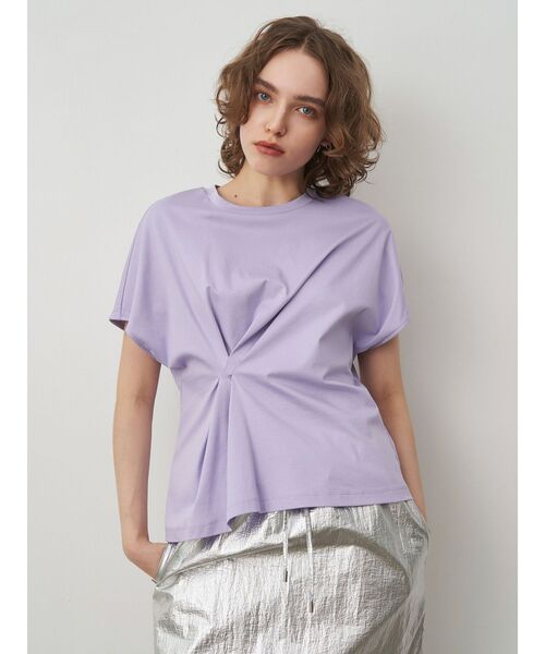 ELENDEEK(エレンディーク)の「サイドドレープカットソー(Tシャツ/カットソー・レディース・ラベンダー/ブラック/オフホワイト・FREE)」の10枚目の写真