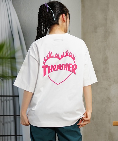 THRASHER（スラッシャー）の「【ムラサキスポーツ限定】THRASHER/スラッシャー  水陸両用 オーバーサイズ UVケア 半袖ラッシュガードTシャツ  TC-003（Tシャツ/カットソー・レディース・ホワイト/ブラック・XL/L/M）」の6枚目の写真