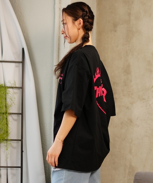 THRASHER（スラッシャー）の「【ムラサキスポーツ限定】THRASHER/スラッシャー  水陸両用 オーバーサイズ UVケア 半袖ラッシュガードTシャツ  TC-003（Tシャツ/カットソー・レディース・ホワイト/ブラック・XL/L/M）」の11枚目の写真