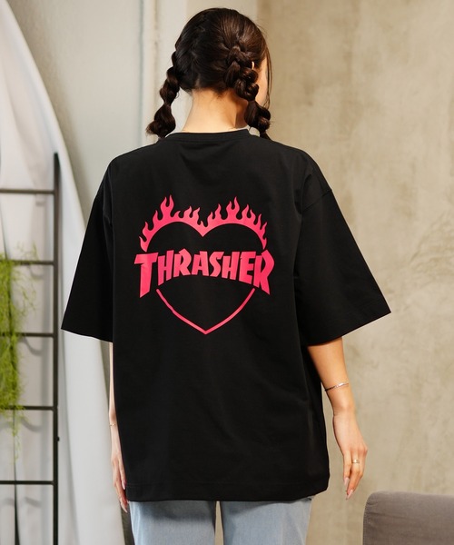 THRASHER（スラッシャー）の「【ムラサキスポーツ限定】THRASHER/スラッシャー  水陸両用 オーバーサイズ UVケア 半袖ラッシュガードTシャツ  TC-003（Tシャツ/カットソー・レディース・ホワイト/ブラック・XL/L/M）」の12枚目の写真