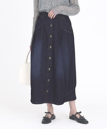 somari imagination（ソマリ イマジネーション）の「【機能素材】『ひんやりデニムコクーンスカート』（デニムスカート・レディース）」