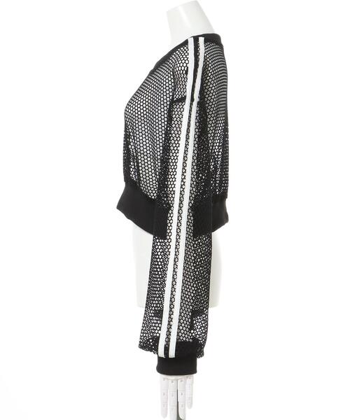 INGNI（イング）の「袖ラインメッシュプルオーバー（その他トップス・レディース・ブラック/オフホワイト・M）」の8枚目の写真