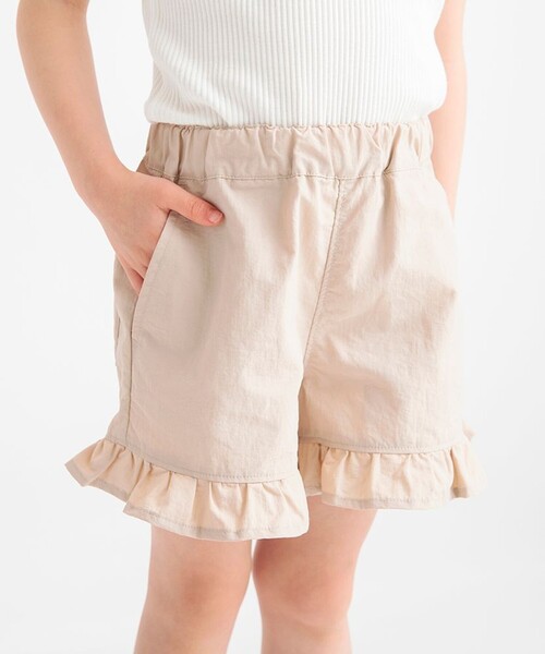 BRANSHES（ブランシェス）の「【水陸両用/撥水加工】裾フリルショートパンツ（その他パンツ・キッズ・カラフル/ピンクベージュ/ブルー・110/90/130/150/120/100/140）」の15枚目の写真
