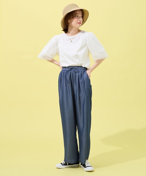 ANY(エニィ)の「チュールコンビパフスリーブプルオーバー(Tシャツ/カットソー・レディース・グレー系/アイボリー系/ブラック系・3/2)」の21枚目の写真