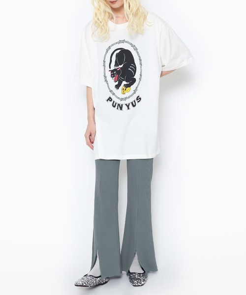 PUNYUS（プニュズ）の「ブラックパンサービッグＴシャツ（Tシャツ/カットソー・レディース・スミクロ/レッド/ホワイト・3/4）」の4枚目の写真