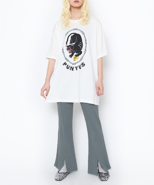 PUNYUS（プニュズ）の「ブラックパンサービッグＴシャツ（Tシャツ/カットソー・レディース・スミクロ/レッド/ホワイト・3/4）」の6枚目の写真