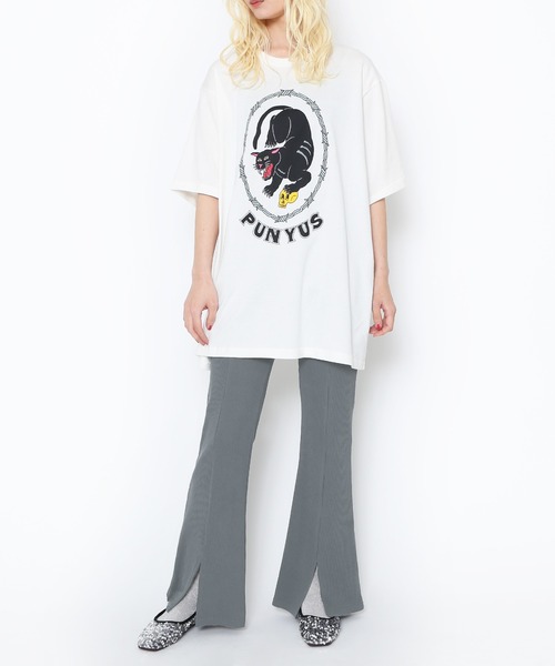 PUNYUS（プニュズ）の「ブラックパンサービッグＴシャツ（Tシャツ/カットソー・レディース・スミクロ/レッド/ホワイト・3/4）」の7枚目の写真