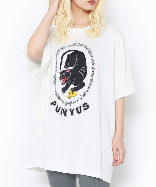 PUNYUS（プニュズ）の「ブラックパンサービッグＴシャツ（Tシャツ/カットソー・レディース・スミクロ/レッド/ホワイト・3/4）」の8枚目の写真