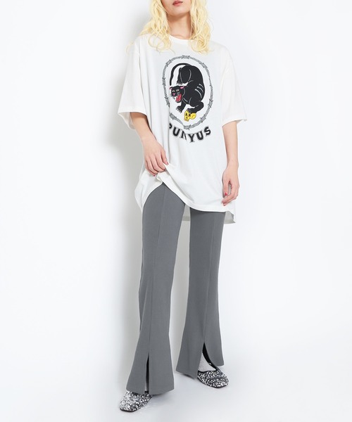 PUNYUS（プニュズ）の「ブラックパンサービッグＴシャツ（Tシャツ/カットソー・レディース・スミクロ/レッド/ホワイト・3/4）」の9枚目の写真