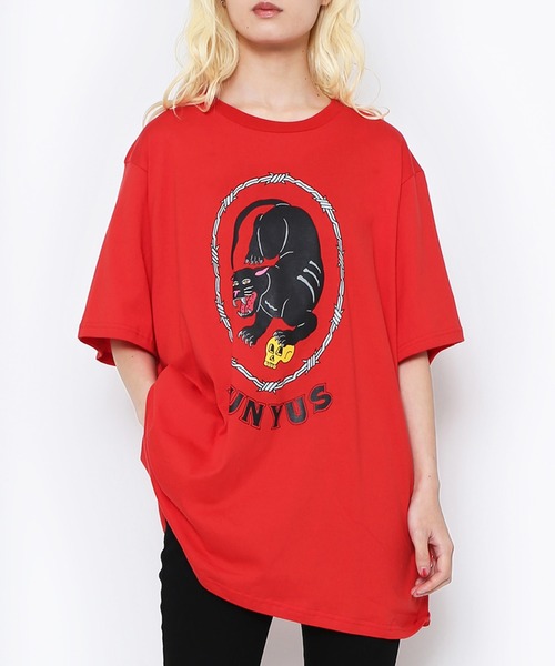 PUNYUS（プニュズ）の「ブラックパンサービッグＴシャツ（Tシャツ/カットソー・レディース・スミクロ/レッド/ホワイト・3/4）」の15枚目の写真
