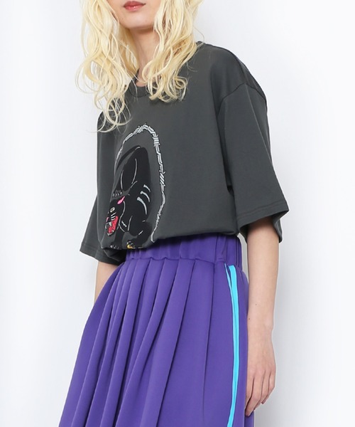 PUNYUS（プニュズ）の「ブラックパンサービッグＴシャツ（Tシャツ/カットソー・レディース・スミクロ/レッド/ホワイト・3/4）」の21枚目の写真