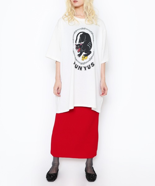 PUNYUS（プニュズ）の「ブラックパンサービッグＴシャツ（Tシャツ/カットソー・レディース・スミクロ/レッド/ホワイト・3/4）」の22枚目の写真