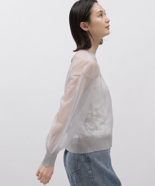 LAKOLE(ラコレ)の「2WAYラメシアークルーカーディガン / 113790(カーディガン/ボレロ・レディース・オレンジ/グレー/ブルー/ブラック・SMALL/MEDIUM)」の15枚目の写真