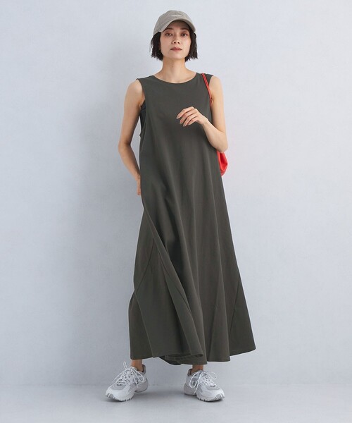 green label relaxing（グリーンレーベルリラクシング）の「［size TALLあり］パネルフレア インレー ワンピース（ワンピース・レディース・ナチュラル/ブラウン/ダークグレー・36/TALL/38）」の10枚目の写真