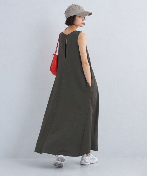 green label relaxing（グリーンレーベルリラクシング）の「［size TALLあり］パネルフレア インレー ワンピース（ワンピース・レディース・ナチュラル/ブラウン/ダークグレー・36/TALL/38）」の11枚目の写真