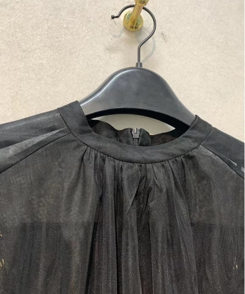 sakishimatokyo(サキシマトーキョー)の「ランタンスリーブチュールブラウス/シアーブラウス(シャツ/ブラウス・レディース・ベージュ/ブラック・FREE)」の12枚目の写真