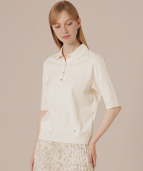 MACKINTOSH LONDON（マッキントッシュ ロンドン）の「【エクラ掲載】シルケットフライスポロシャツ（Tシャツ/カットソー・レディース・グリーン系その他4/オフホワイト/ブラック/イエロー系その他3・38/40）」の2枚目の写真