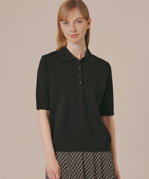 MACKINTOSH LONDON（マッキントッシュ ロンドン）の「【エクラ掲載】シルケットフライスポロシャツ（Tシャツ/カットソー・レディース・グリーン系その他4/オフホワイト/ブラック/イエロー系その他3・38/40）」の3枚目の写真