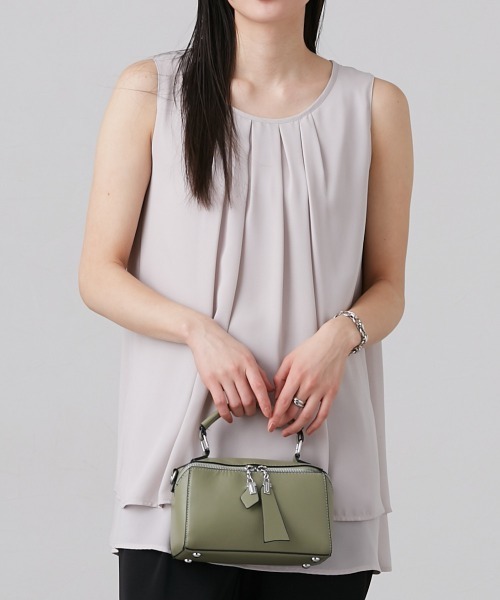 高身長 ジョーゼットノースリーブタックブラウス （トールサイズ