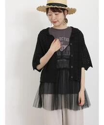 Samansa Mos2 | 透かしパッチワーク風カーディガン(カーディガン/ボレロ)