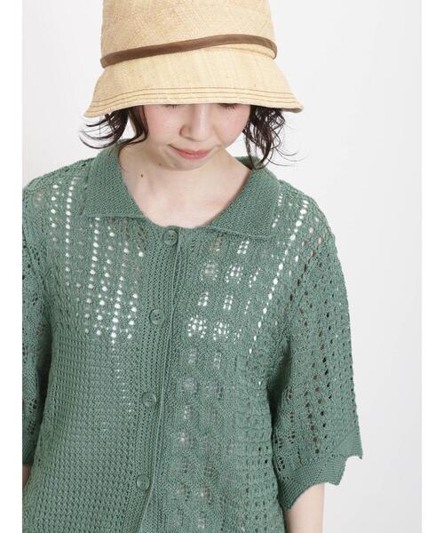 Samansa Mos2（サマンサ モスモス）の「透かしパッチワーク風カーディガン（カーディガン/ボレロ・レディース・グリーン/ブラック/キナリ・F）」の22枚目の写真