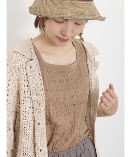 Samansa Mos2（サマンサ モスモス）の「透かしパッチワーク風カーディガン（カーディガン/ボレロ・レディース・グリーン/ブラック/キナリ・F）」の18枚目の写真