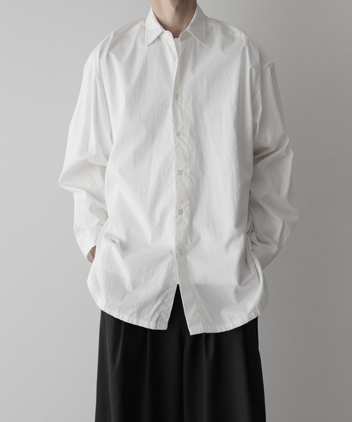 remer（リメール）の「loose standard over shirt / ルーズスタンダードオーバーシャツ（シャツ/ブラウス・メンズ・ライトブルー/ブルーグリーン/ライトグレー/ホワイト/ライトイエロー/チャコールグレー・LARGE/MEDIUM/SMALL/X-SMALL）」の2枚目の写真