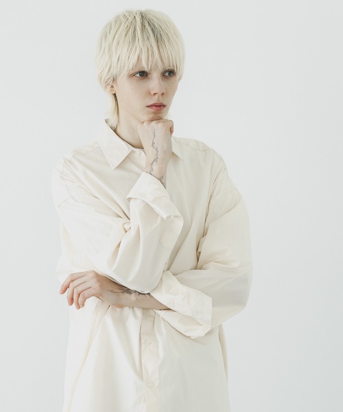 remer（リメール）の「loose standard over shirt / ルーズスタンダードオーバーシャツ（シャツ/ブラウス・メンズ・ライトブルー/ブルーグリーン/ライトグレー/ホワイト/ライトイエロー/チャコールグレー・LARGE/MEDIUM/SMALL/X-SMALL）」の19枚目の写真
