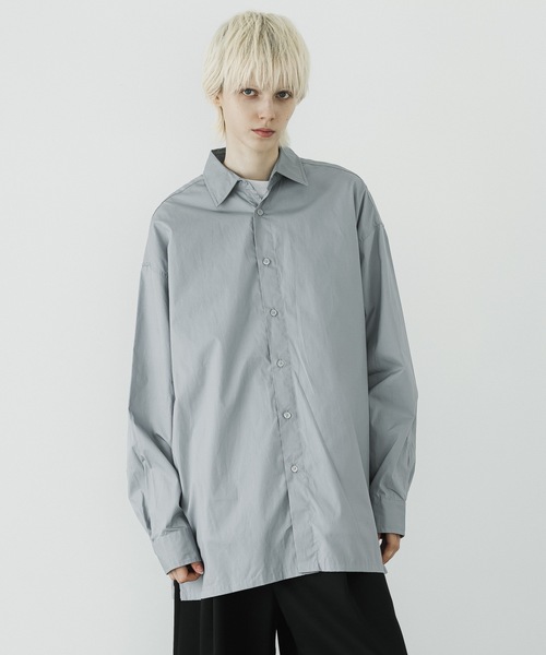 meer. RIPPLES OVERSHIRTS グレー メーア オーバーシャツ meer. RIPPLE OVERSHIRT gray