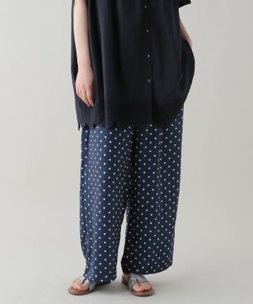 studio CLIP（スタディオクリップ）の「《natural by clip》ドットプリントパンツ（その他パンツ・レディース・ネイビー/ブラック・FREE）」の5枚目の写真