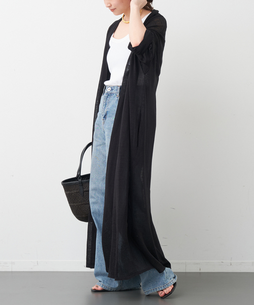 Deuxieme Classe（ドゥーズィエムクラス）の「Leeway Sheer ロングカーディガン（カーディガン/ボレロ・レディース・ブラウン/ブラック・FREE）」の6枚目の写真