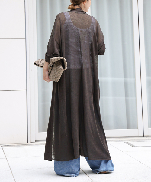 Deuxieme Classe（ドゥーズィエムクラス）の「Leeway Sheer ロングカーディガン（カーディガン/ボレロ・レディース・ブラウン/ブラック・FREE）」の9枚目の写真