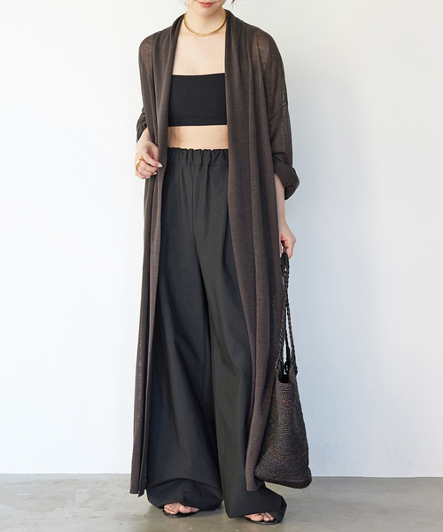 Deuxieme Classe（ドゥーズィエムクラス）の「Leeway Sheer ロングカーディガン（カーディガン/ボレロ・レディース・ブラウン/ブラック・FREE）」の15枚目の写真