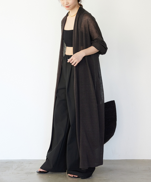 美品　ドゥーズィエムクラス Leeway Sheer ロングカーディガン Leeway Sheer ロングカーディガンのコーディネートスナップ