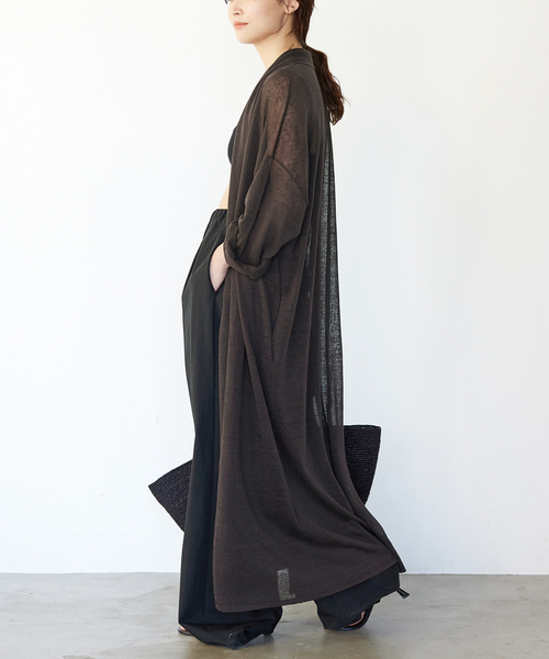 Deuxieme Classe（ドゥーズィエムクラス）の「Leeway Sheer ロングカーディガン（カーディガン/ボレロ・レディース・ブラウン/ブラック・FREE）」の17枚目の写真