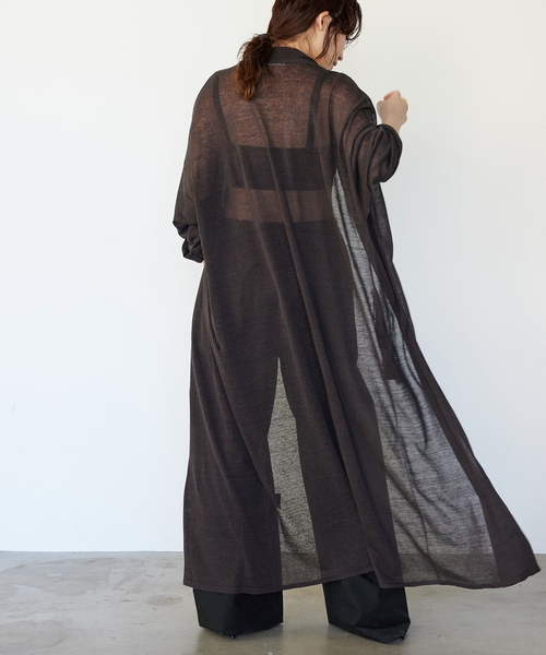 Deuxieme Classe（ドゥーズィエムクラス）の「Leeway Sheer ロングカーディガン（カーディガン/ボレロ・レディース・ブラウン/ブラック・FREE）」の18枚目の写真