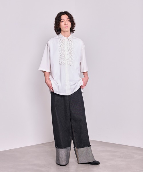 JUNRED（ジュンレッド）の「ロールアップマキシワイドデニムパンツ（デニムパンツ・メンズ・ブラック/サックスブルー・S/M/L）」の20枚目の写真