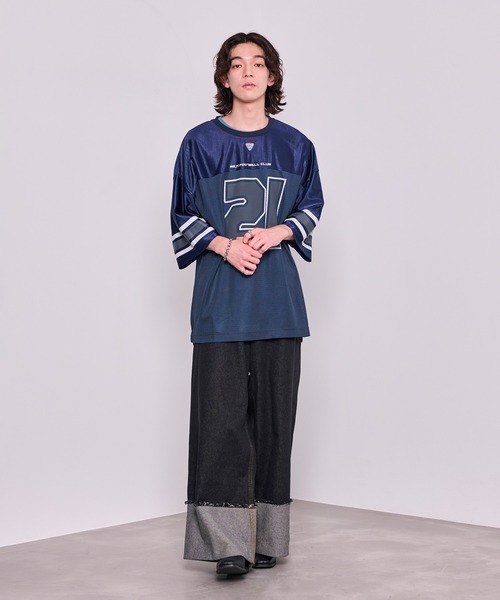 JUNRED（ジュンレッド）の「ロールアップマキシワイドデニムパンツ（デニムパンツ・メンズ・ブラック/サックスブルー・S/M/L）」の18枚目の写真