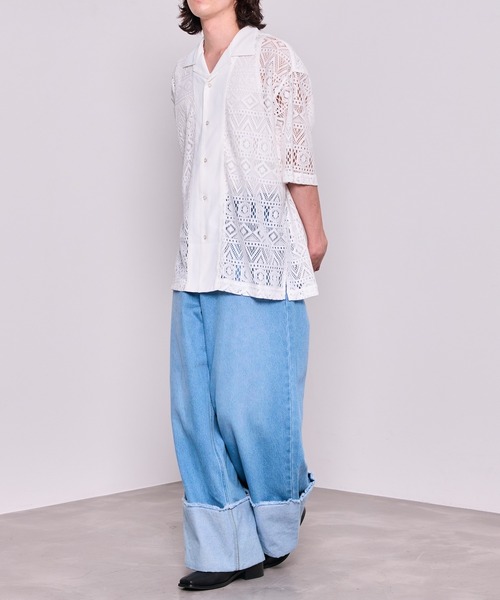 JUNRED（ジュンレッド）の「ロールアップマキシワイドデニムパンツ（デニムパンツ・メンズ・ブラック/サックスブルー・S/M/L）」の16枚目の写真