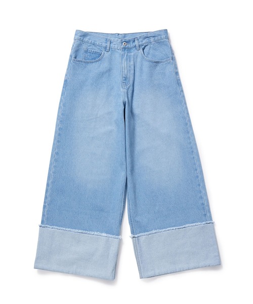 JUNRED（ジュンレッド）の「ロールアップマキシワイドデニムパンツ（デニムパンツ・メンズ・ブラック/サックスブルー・S/M/L）」の14枚目の写真