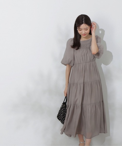 PROPORTION BODY DRESSING(プロポーションボディドレッシング)の「シアーシャーリングワンピース / 1214240505(ワンピース・レディース・カーキ/ダークグレー・SMALL/MEDIUM)」の4枚目の写真