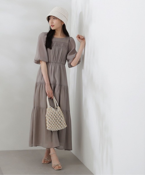 PROPORTION BODY DRESSING(プロポーションボディドレッシング)の「シアーシャーリングワンピース / 1214240505(ワンピース・レディース・カーキ/ダークグレー・SMALL/MEDIUM)」の7枚目の写真